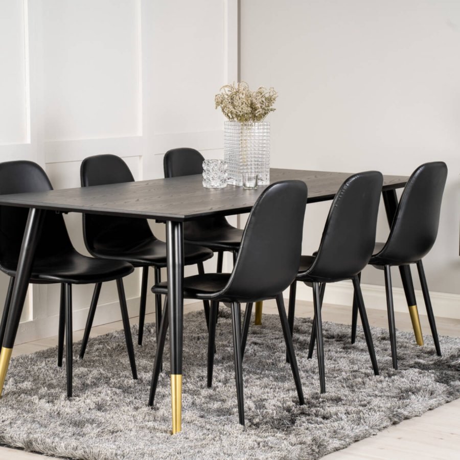 VENTURE DESIGN Polar spisebordsstol - sort PU og metal