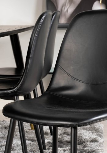 VENTURE DESIGN Polar spisebordsstol - sort PU og metal