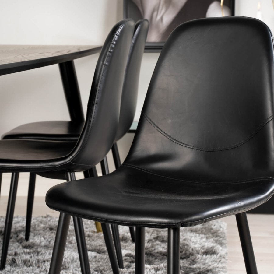 VENTURE DESIGN Polar spisebordsstol - sort PU og metal