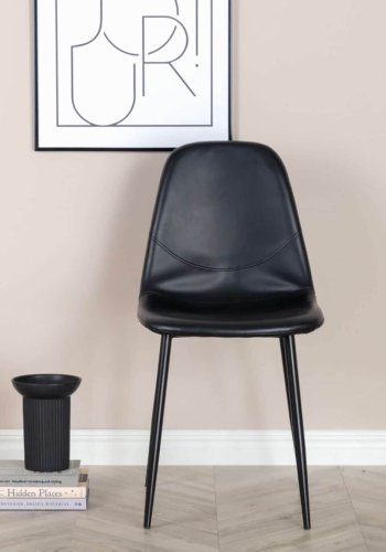 VENTURE DESIGN Polar spisebordsstol - sort PU og metal
