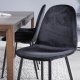 VENTURE DESIGN Polar spisebordsstol - sort velour og sort metal