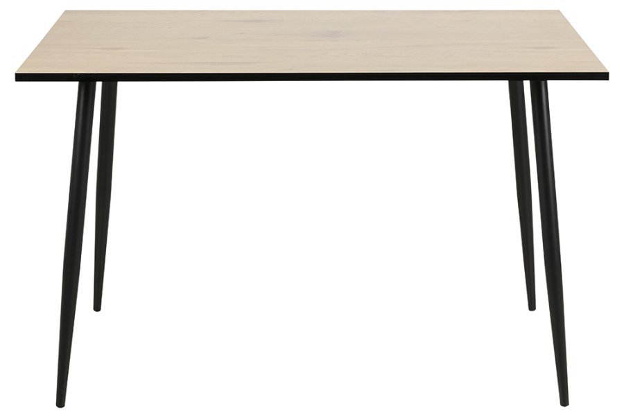 ACT NORDIC Wilma spisebord - natur/sort melamin vild eg/metal, rektangulr (120x80)