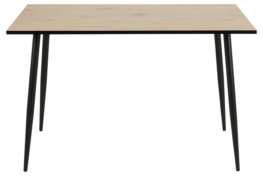ACT NORDIC Wilma spisebord - natur/sort melamin vildeg/metal, rektangulr (120x80) 