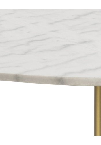 ACT NORDIC Corby rund spisebord - hvid marmor og messing metal (105)