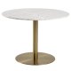 ACT NORDIC Corby rund spisebord - hvid marmor og messing metal (105)