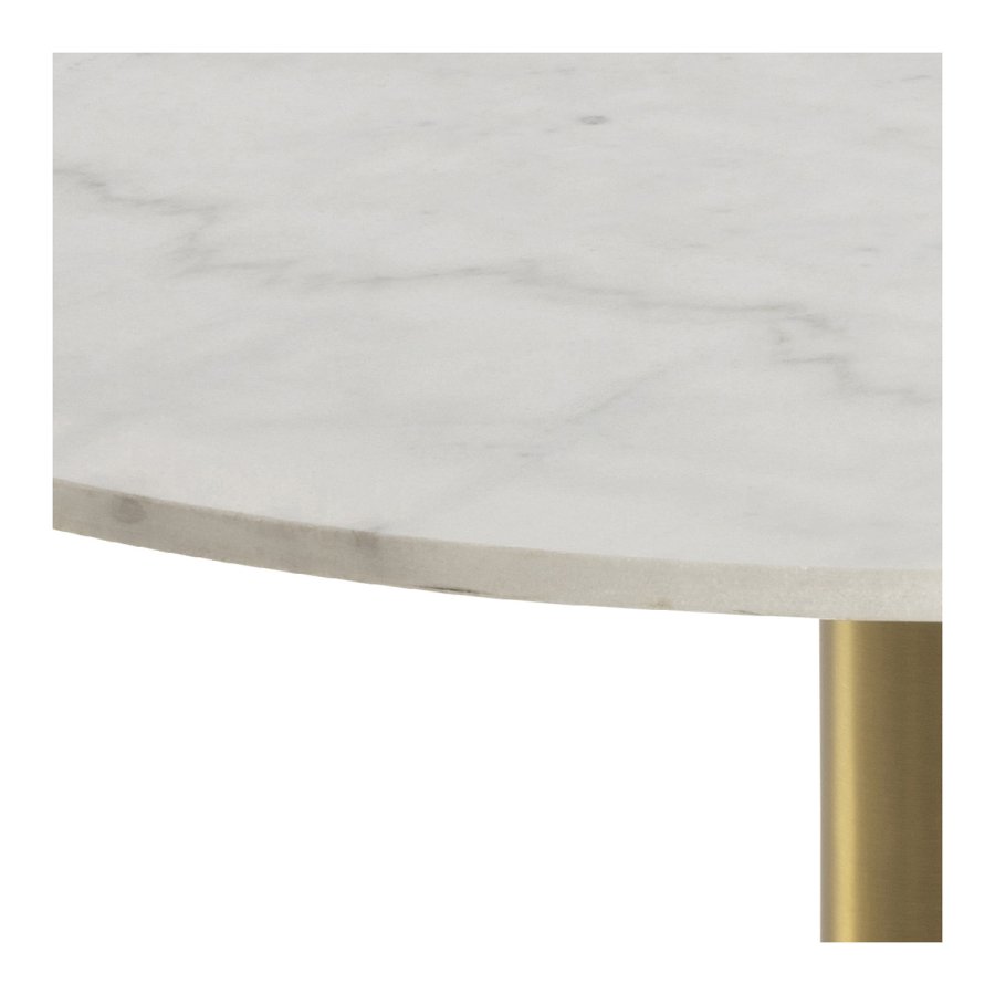 ACT NORDIC Corby rund sofabord - hvid marmor og messing metal (80)