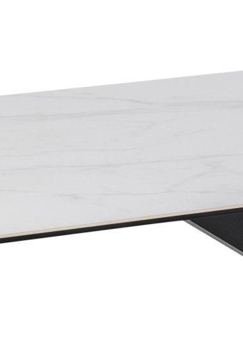 ACT NORDIC Heaven spisebord - hvid glas/keramik og sort metal (200x100)