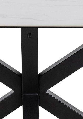ACT NORDIC Heaven spisebord - hvid glas/keramik og sort metal (200x100)