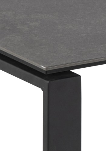 ACT NORDIC Katrine sofabordsst - sort glas/keramik og sort metal (115x69)