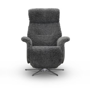 HAGA Lissabon recliner lnestol, m. to motorer - lysegr freskind og metal