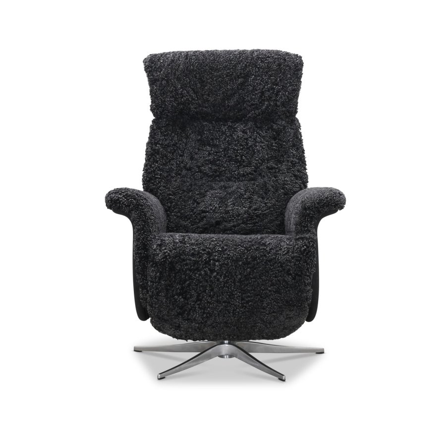 HAGA Lissabon recliner lnestol, m. 2 motorer - mrkegr freskind og metal