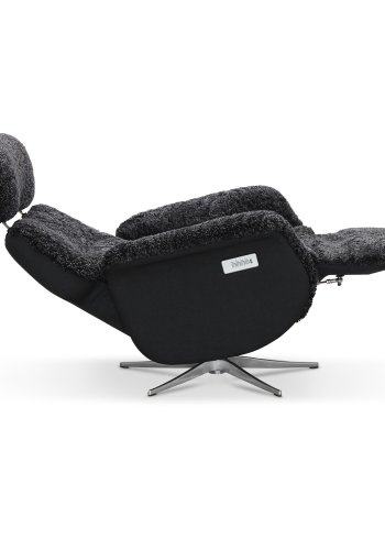HAGA Lissabon recliner lnestol, m. 2 motorer - mrkegr freskind og metal