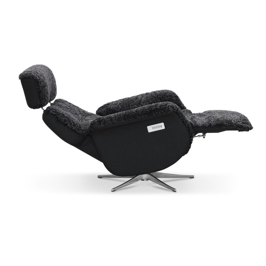 HAGA Lissabon recliner lnestol, m. 2 motorer - mrkegr freskind og metal