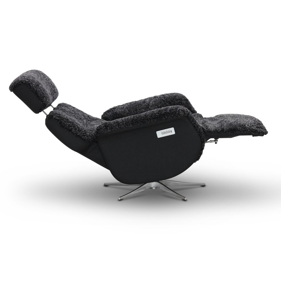 HAGA Lissabon recliner lnestol, m. 2 motorer - mrkegr freskind og metal