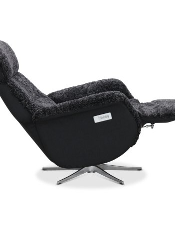HAGA Lissabon recliner lnestol, m. 2 motorer - mrkegr freskind og metal