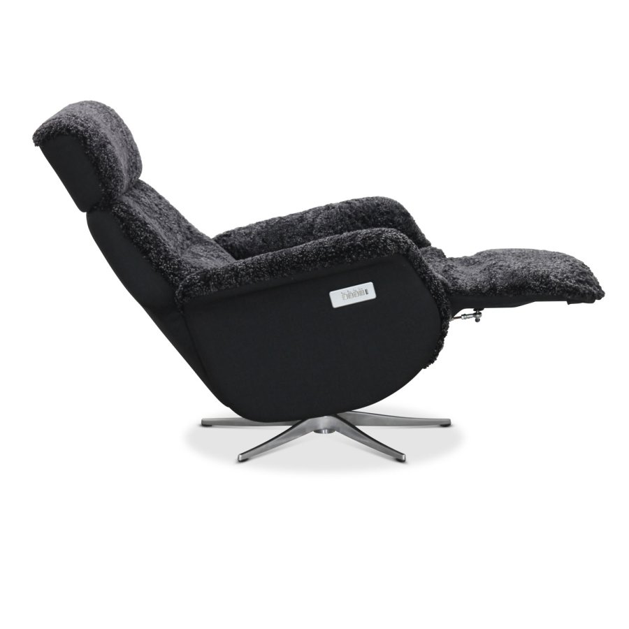 HAGA Lissabon recliner lnestol, m. 2 motorer - mrkegr freskind og metal