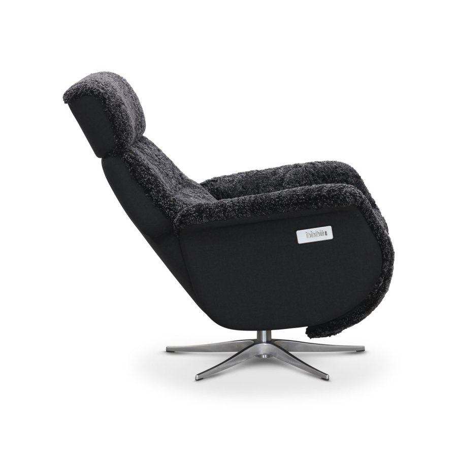 HAGA Lissabon recliner lnestol, m. 2 motorer - mrkegr freskind og metal