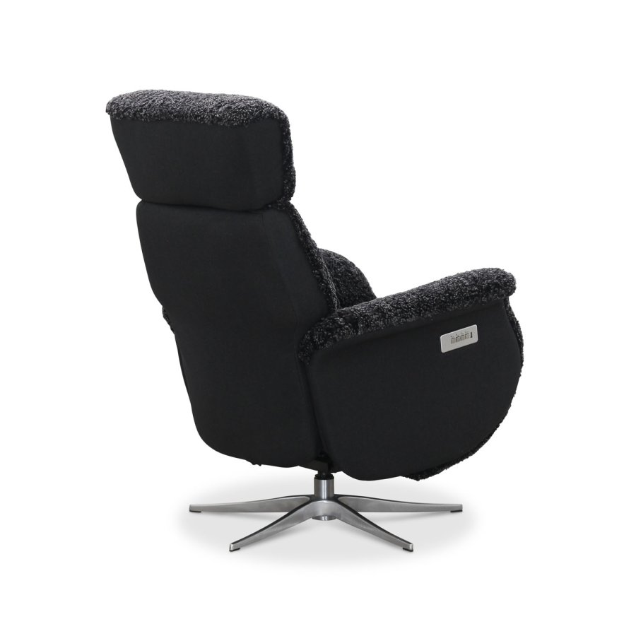 HAGA Lissabon recliner lnestol, m. 2 motorer - mrkegr freskind og metal