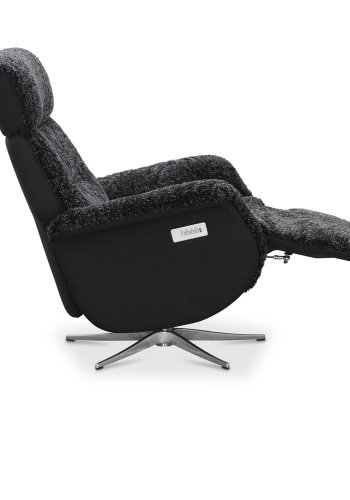 HAGA Lissabon recliner lnestol, m. 2 motorer - mrkegr freskind og metal
