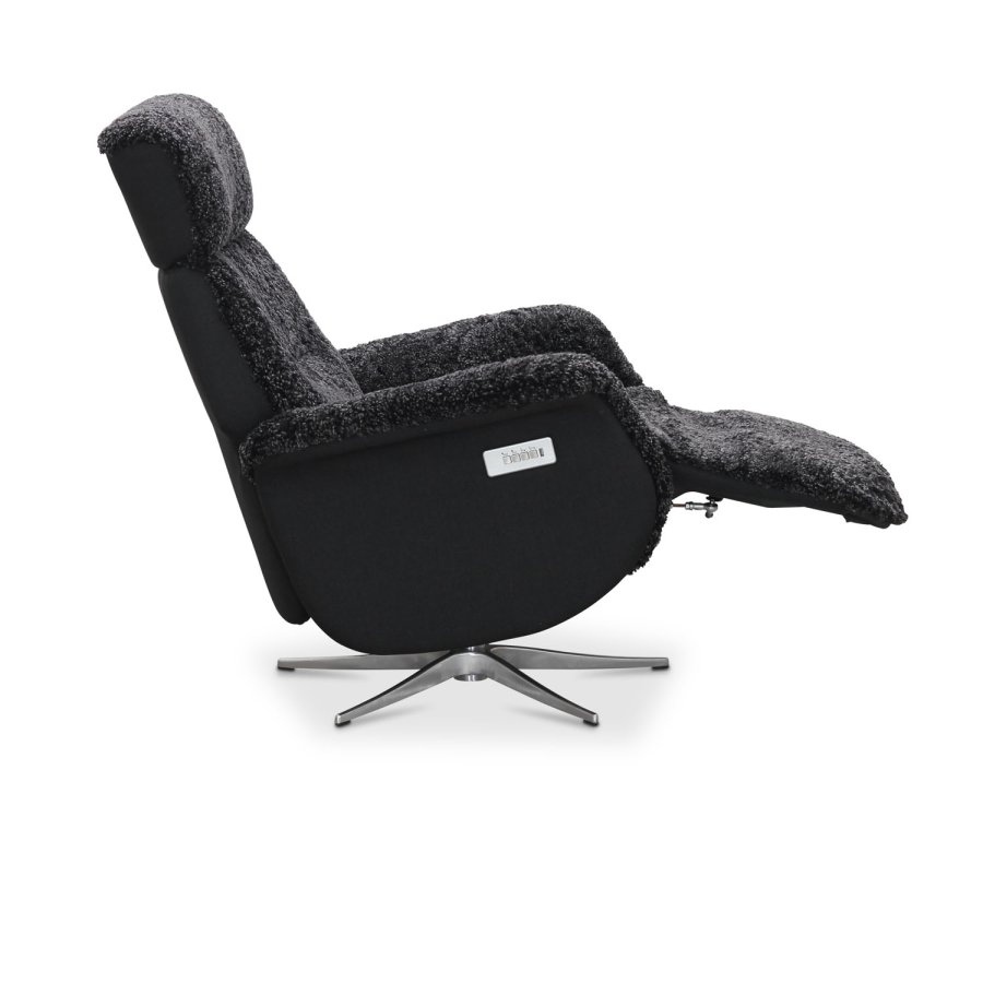 HAGA Lissabon recliner lnestol, m. 2 motorer - mrkegr freskind og metal