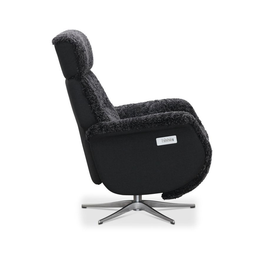 HAGA Lissabon recliner lnestol, m. 2 motorer - mrkegr freskind og metal