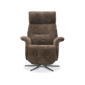 HAGA Lissabon recliner lnestol, m. 2 motorer - lysebrun freskind og metal