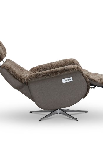 HAGA Lissabon recliner lnestol, m. 2 motorer - lysebrun freskind og metal