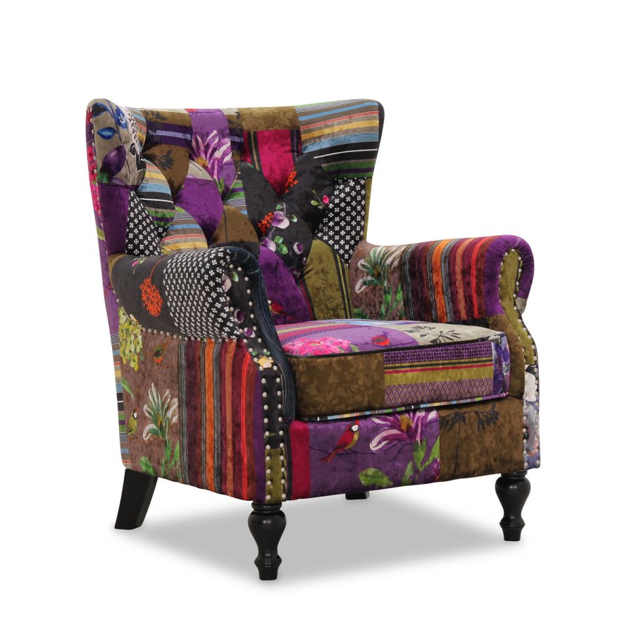 HAGA London lnstol - multifarvet polyester og tr