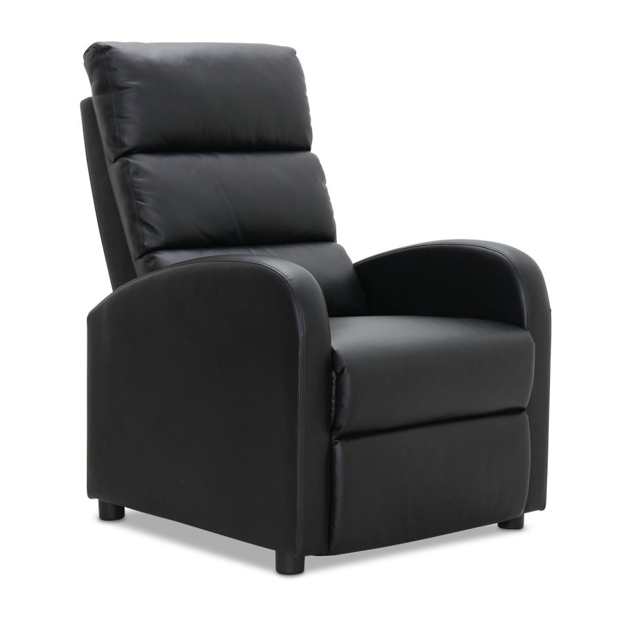 HAGA Berlin recliner lnestol - sort PU og plastik