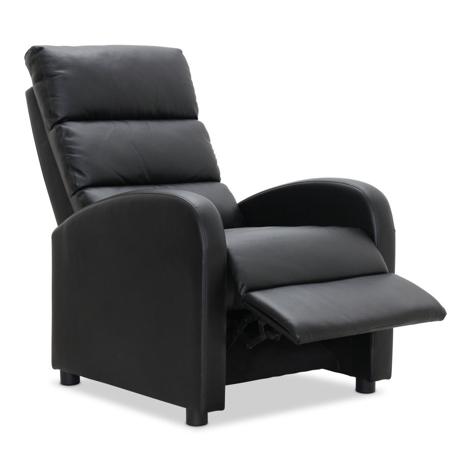 HAGA Berlin recliner lnestol - sort PU og plastik