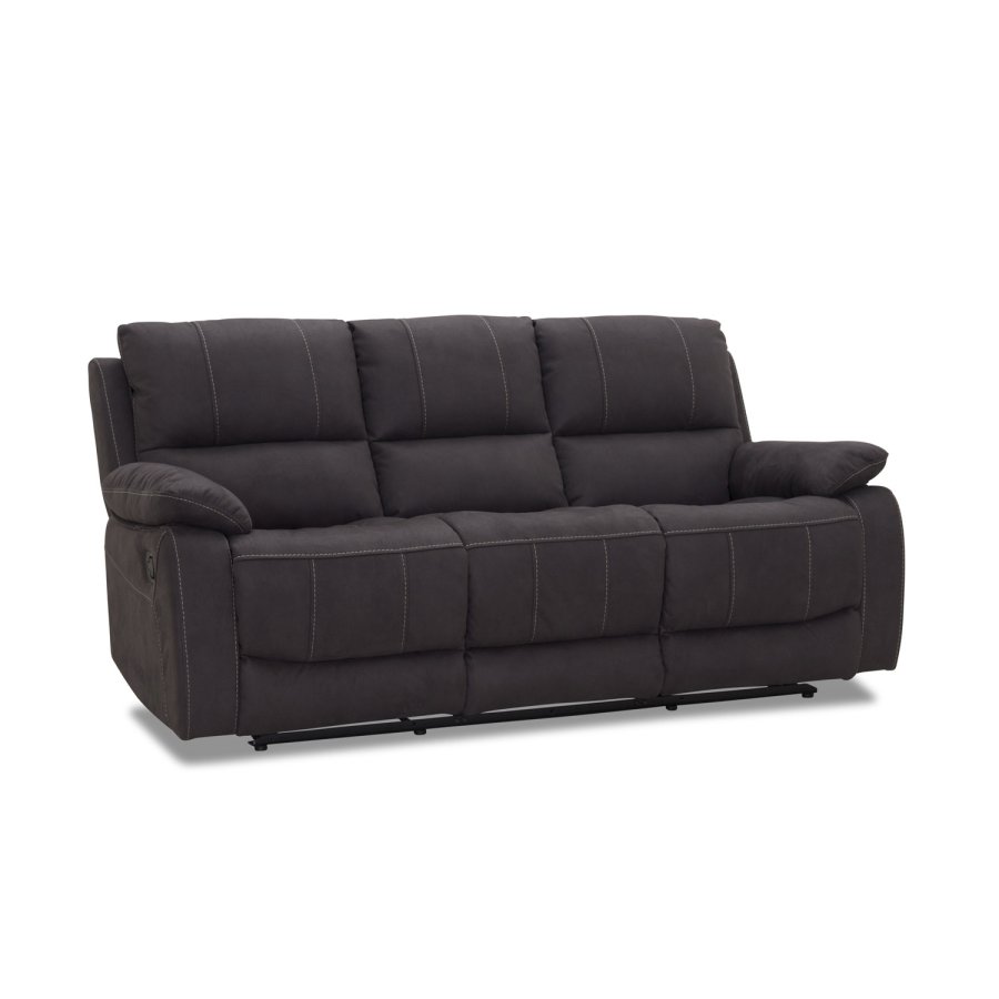 HAGA Texas 3 pers. recliner sofa - gr polyester og plastik
