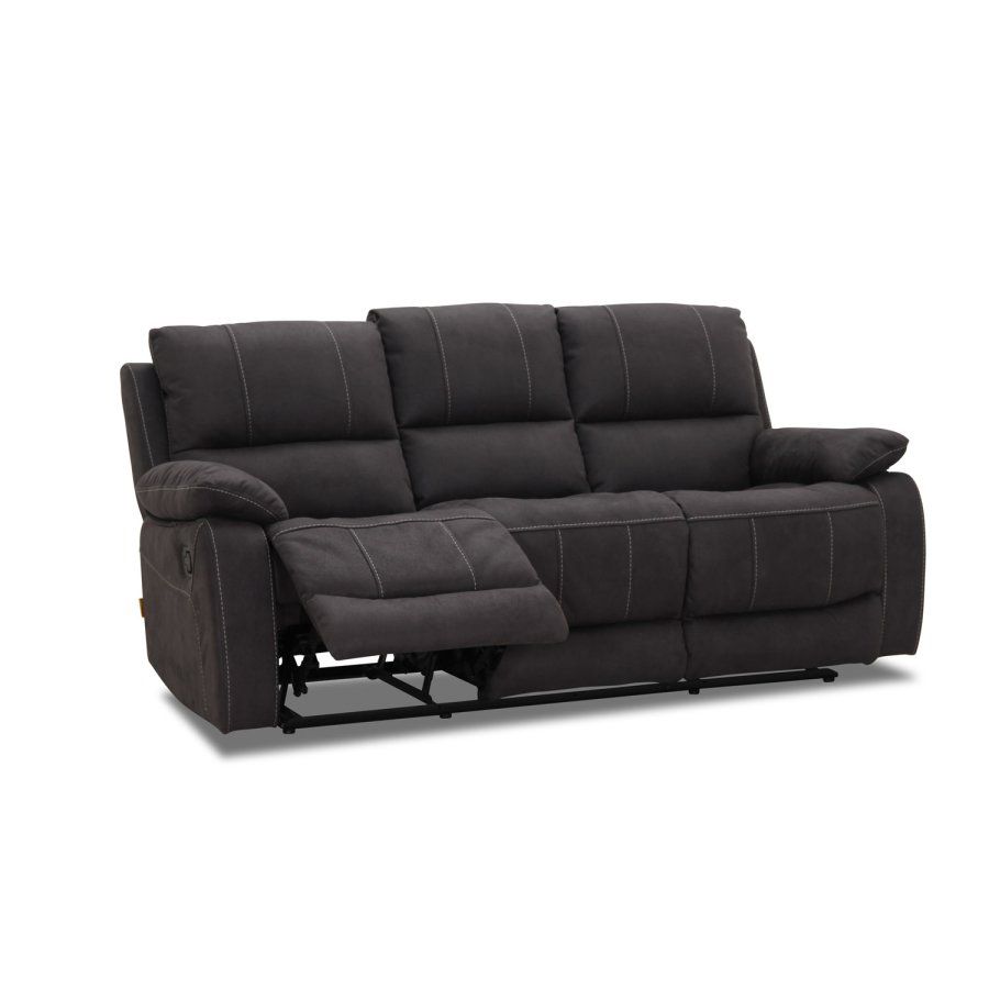 HAGA Texas 3 pers. recliner sofa - gr polyester og plastik