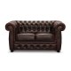HAGA Liverpool 2. pers. chesterfield sofa - oxblood lder og tr