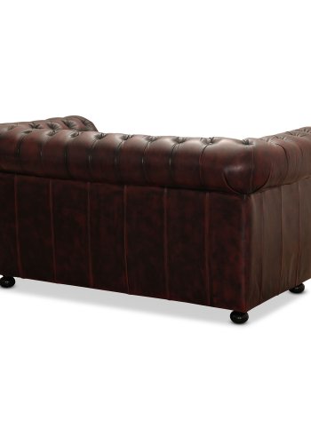 HAGA Liverpool 2. pers. chesterfield sofa - oxblood lder og tr