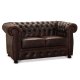 HAGA Liverpool 2. pers. chesterfield sofa - oxblood lder og tr