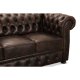 HAGA Liverpool 2. pers. chesterfield sofa - brun lder og tr