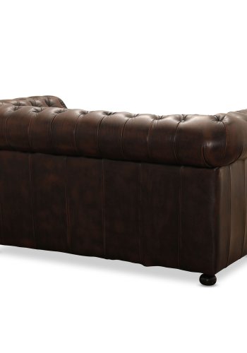 HAGA Liverpool 2. pers. chesterfield sofa - brun lder og tr