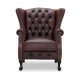 HAGA Aberdeen chesterfield lnestol - oxblood lder og tr