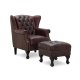 HAGA Aberdeen chesterfield lnestol - oxblood lder og tr