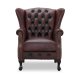 HAGA Aberdeen chesterfield lnestol - oxblood lder og tr