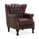 HAGA Aberdeen chesterfield lnestol - oxblood lder og tr