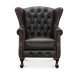HAGA Aberdeen chesterfield lnestol - brun lder og tr