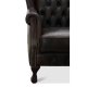 HAGA Aberdeen chesterfield lnestol - brun lder og tr