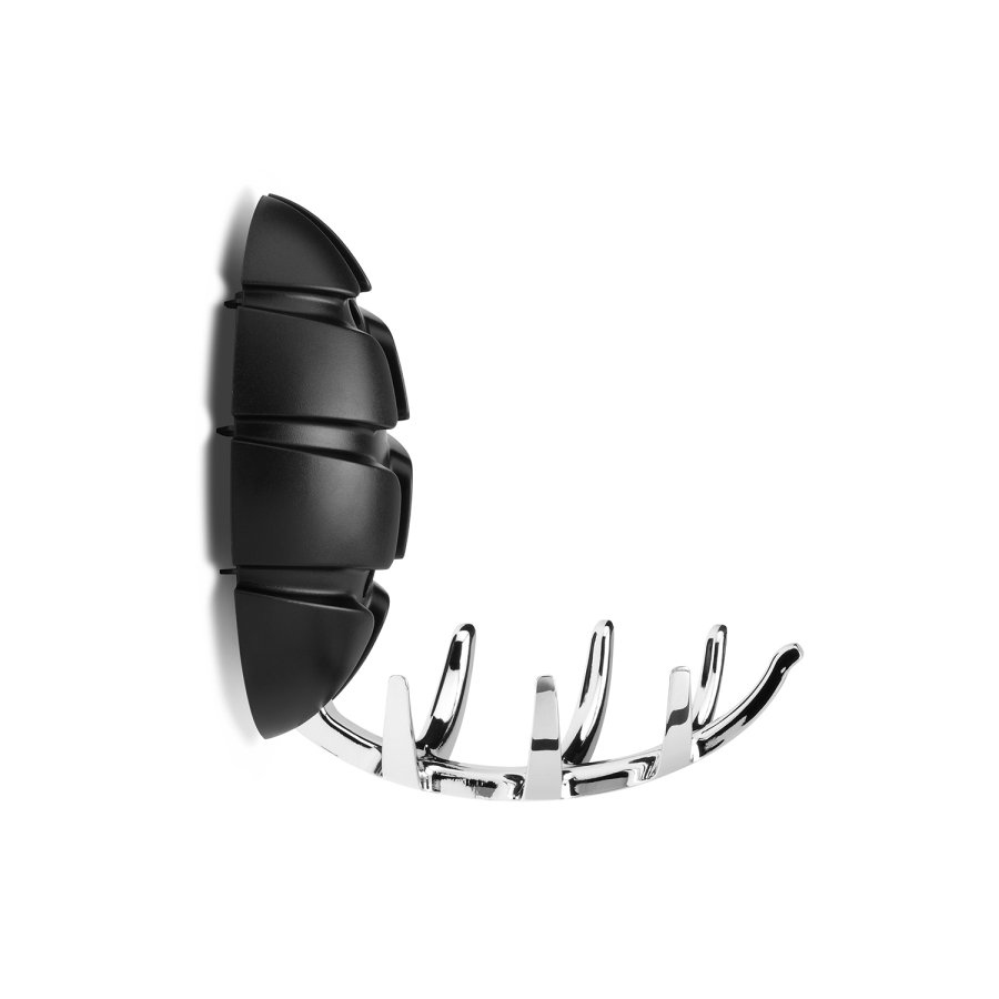 SPINDER DESIGN Bug knagerkke - sort plastik og slv stl 