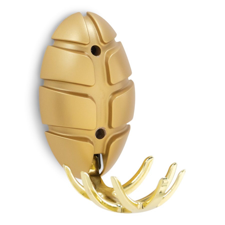 SPINDER DESIGN Bug knagerkke, m. 7 kroge - guld metal