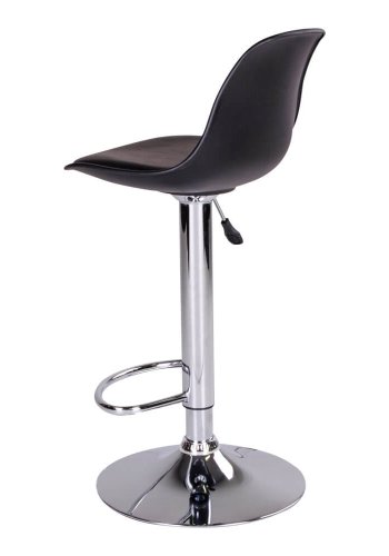 HOUSE NORDIC Trondheim barstol - sort kunstlder og plastik m. krom ben, m. fodsttte, hjdejusterbar