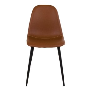 HOUSE NORDIC Stockholm spisebordsstol - lysebrunt vintage kunstlder m. sorte stlben