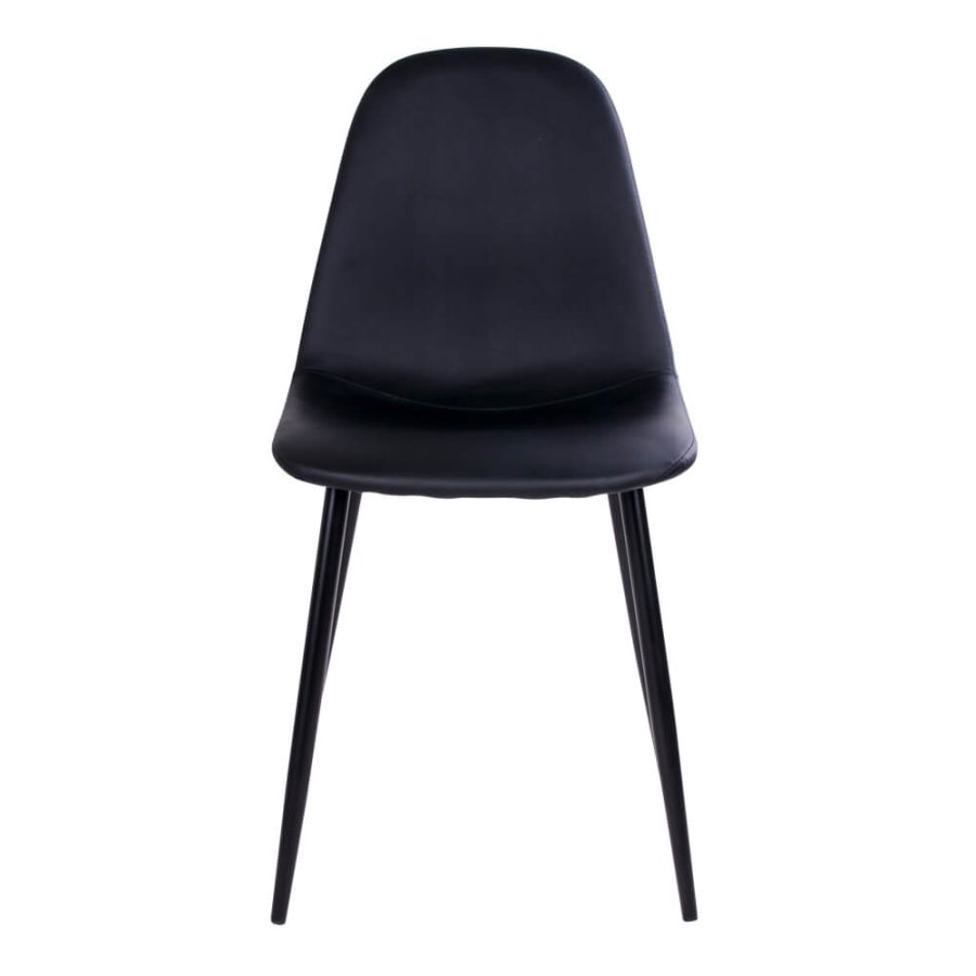 HOUSE NORDIC Stockholm spisebordsstol - sort kunstlder m. sorte stlben