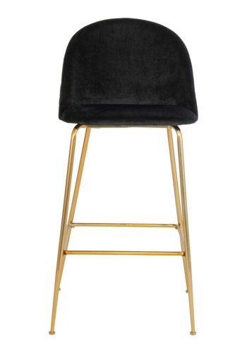 HOUSE NORDIC Lausanne barstol - sort velour og messing stl