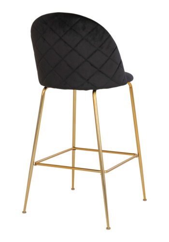 HOUSE NORDIC Lausanne barstol - sort velour og messing stl